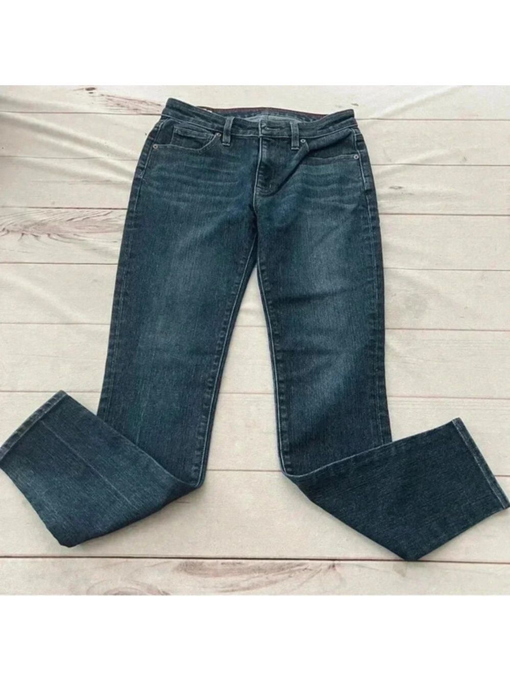 American Giant Womens Dakota Stretch Denim Skinny Blue Dark Wash Jeans USA 27